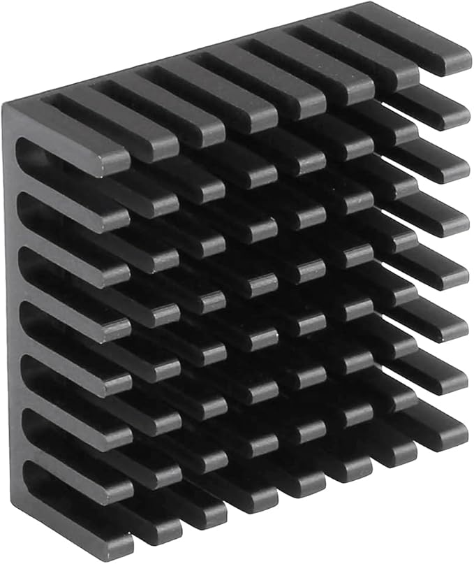 6pcs Small Aluminum Heatsink 25x25x10mm / 0.98x0.98x0.39inch Heat Sink Cooler Radiator with Thermal Conductive Double Sided Tape Cooling for ASUS ROG Ally GPU IC Chips (25mmx25mmx10mm, Black)