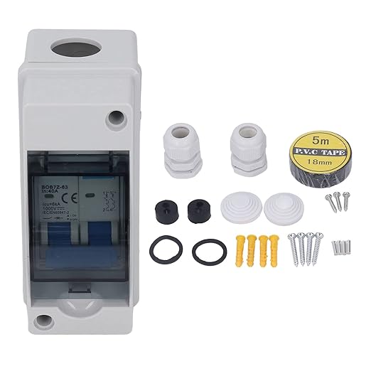 DC Disconnect Switch 1000V 40A PV Solar Panel Disconnect Switch IP65 Distribution Box Isolation Switch Photovoltaic Solar Panel Grid Connected System with Transparent Cover