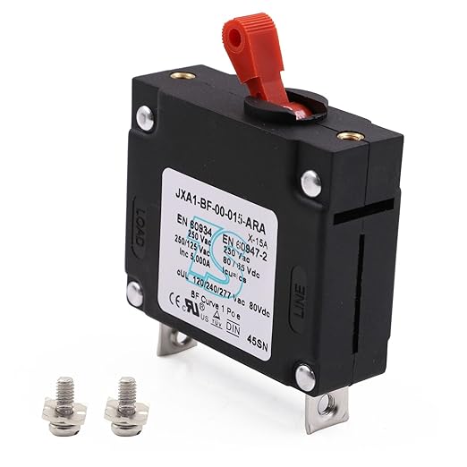 15 Amp AC/DC Red Single Pole Toggle Boat Magnetic Circuit Breaker -15 Amp