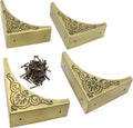 4Pcs Table Corner Protectors, 2.6"x2.6" Vintage Bronze Metal Corner Protector, Wooden Table Corner Guards, Triangle Edge Decorative, Metal Edge Safety Corner for Furniture Table Boxes Cabinet