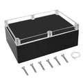 LeMotech Electrical Box Clear Cover Project Box IP65 Waterproof Junction Box ABS Plastic Case Universal Enclosure for Electronics, Black 10.3"x 7.1"x 3.7"(263x182x95mm)(Pack of 1)