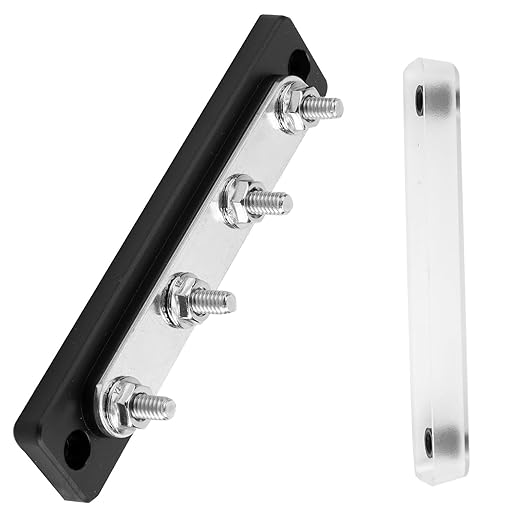 Common Busbar Power Distribution Block Battery Terminal Block for Car & Marine Applications 1/4" M6 150A with Dustproof Cover CBB (4 Poles)