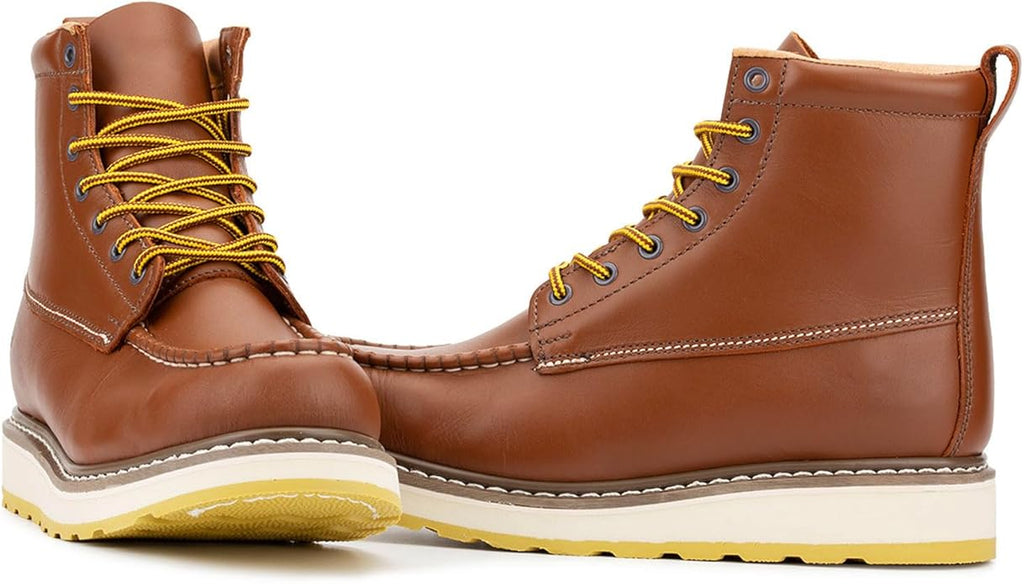 Men's SureTrack 6" & 8'' Leather Soft Toe Work Boot for Men, Welt Construction, Oil/Slip Resistant, Wedge Sole, Moc Toe Men's Work Boots, EH, 84994 & 86994