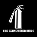Fire Extinguisher Inside w/Symbol Trucking Business Vinyl Decal Sticker White