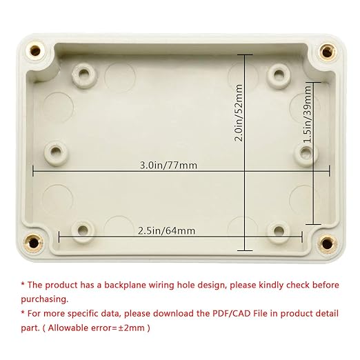 LeMotech Waterproof Dustproof IP65 ABS Plastic Junction Box Universal Electric Project Enclosure Pale Gray 3.3 x 2.3 x 1.3 inch (83 x 58 x 33 mm)