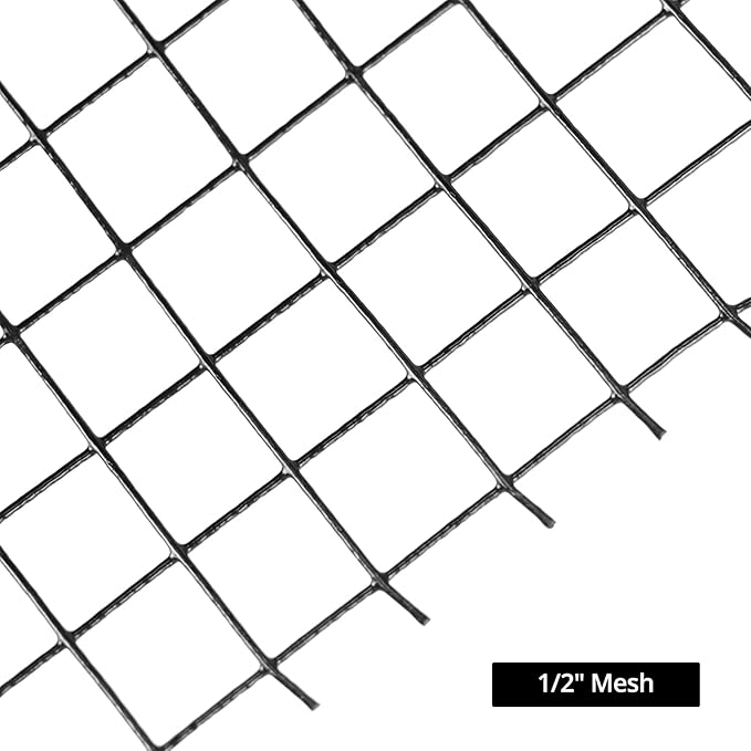 QWORK 6" x 100' Solar Panel Bird Guard – Heavy-Duty Galvanized Steel with PVC Coating – Includes 70 Stainless Steel Fastener Clips for Easy Installation – 1/2 Inch Mesh for Perimeter Protection