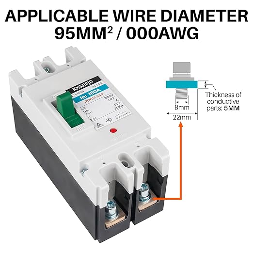 160A 550V AC/DC Circuit Breaker Disconnect Switch for Solar Energy System Grid Connection, Photovoltaic, Residential and Commercial Facilities (550V 160Amp)