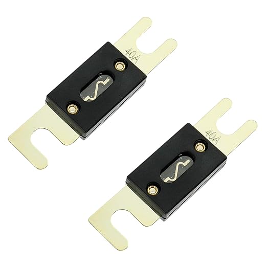 BOJACK 0/2/4 Gauge ANL Fuse Holder and 40 Amp ANL Fuses for 0 2 4 8 Gauge AWG Fuse Block, Automotive Fuse Box (Pack of 2)