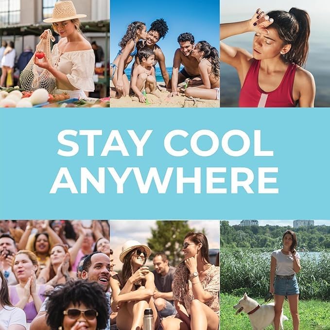 SHAKEitCOOL Large Cooling Shawl - Instant Heat Relief for Outdoor Events