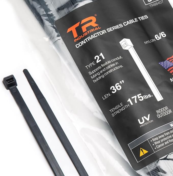 TR Industrial Contractor Series UV Cable Ties (50-Piece), 36", Type 21S, Made in USA