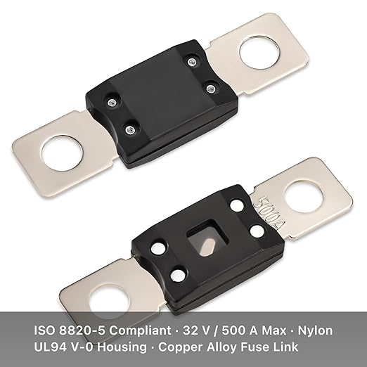 ANM Fuse Holder with 40A Fuse, ANM/Mega Upgrade Over ANL for Car Audio & RV Solar Distribution Block, 2 Pack