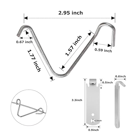T Post Clips 300Pcs T-Post Fence Wire Tensioner with 2 Pack Fence Wire Twister Galvanized Steel Fence Clips for Barbed Wire Securing Wire Park Fence Garden Convenient Pre-Cut Wire Ties