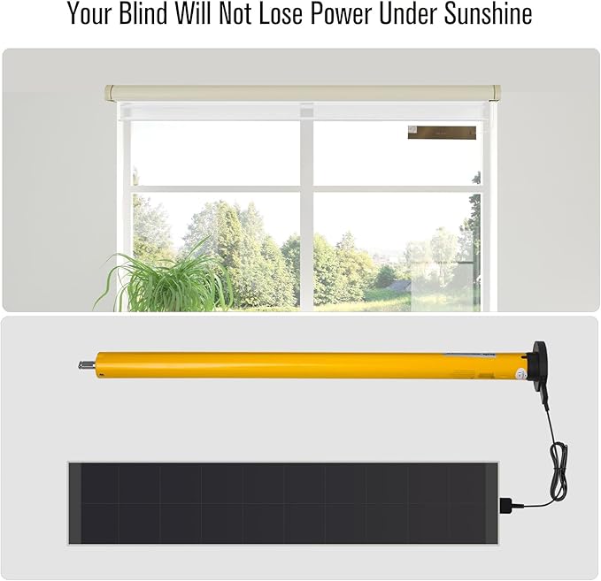 Blinds Motor Solar Charging Panel USB 2.0 Interface, 5V 5W for Motorized Roller Blinds Indoor Use Only - Compatible with Battery Tubular Motors