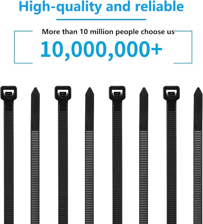 100PCS 18 inch Blue Zip Ties Heavy Duty, 75LBS Tensile Strength, Self-Locking Heavy Duty UV Resistant Cable Ties for Indoor and Outdoor Use
