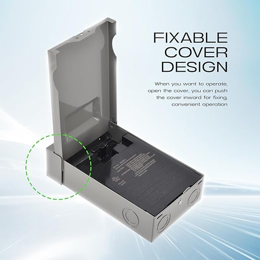 AC Disconnect Box Outdoor, CNAODUN 60 Amp Disconnect 120/240 Volt 2 Pole 1 Phase 3wire Waterproof Pull Out Switch Metal Box for Air Conditioner Fused UL Listed（Fuse not Included）