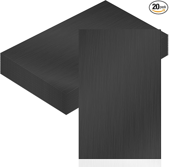 Therwen 20 Pcs 5 x 7 Inch Flashing Aluminum Sheet Roof Flashing Metal Roof for Shed Weatherproofing Areas Around Chimneys or Skylights (Black)