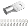 SELTERM 10pcs 2/0 AWG-1/4" Stud Tinned Copper Wire Lugs, Heavy Duty Battery Cable Ends,00 Gauge Ring Terminals, UL Battery Lugs Marine Grade Copper Eyelets Electrical Battery Terminal Connectors