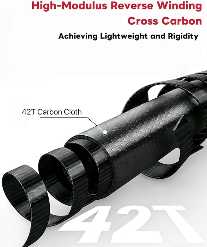 Telescopic Fishing Rod - Lightweight 42T Carbon Fiber Portable Travel Rod for Freshwater River Fishing, Beginner & Kid Friendly 5.9ft/6.9ft/7.9ft/8.9ft/9.9ft/10.9ft