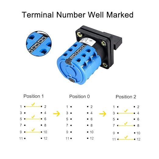 Changeover Switch LW28-20 3 Positions 12 Terminals Universal Rotary Cam Selector Latching Switches 550V 20A