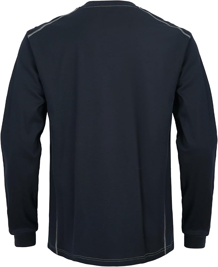 FR Shirts for Men CAT2/HRC2 6.5oz Lightweight Fire Resistant Shirts for Men Long Sleeve Crewneck T-Shirt