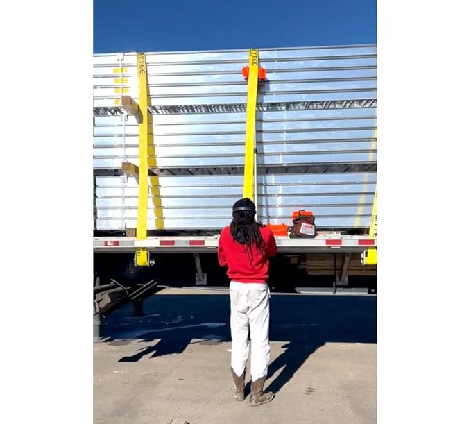 Mytee Products (20 Pieces 4"x10" Orange Corner Protector V Shaped Flatbed Edge Guards with Carrying Case - Cargo Load Corner Edge Protector and Tie-Down Strap Guard for Flatbed
