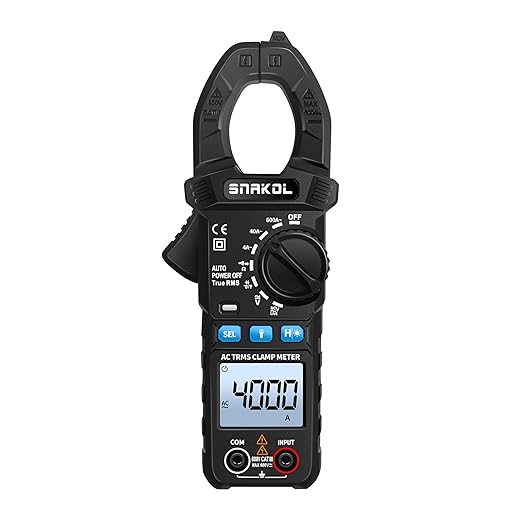 Digital Multimeter Tester 4000 Counts Amp Clamp Meter with 35mm Jaws for AC/DC Voltage and AC Current Meter, Resistance, Diode Capacitance, Continuity, Frequency, Thermocouple, NCV Auto-Ranging