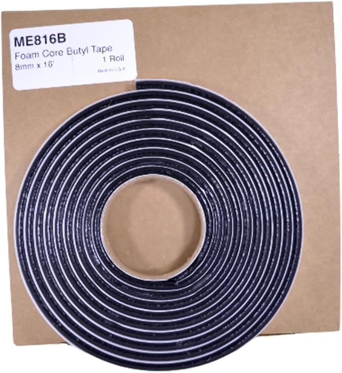 Butyl Tape Foam Core Roll 8mm x 16' For Auto Glass