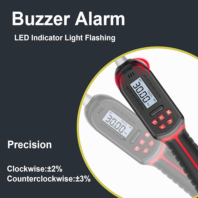 VANPO Hvac Torque Wrench 2.2-44.2 ft.lb/3-60 N.m, 9×12 mm Open End, 38 mm Adjustable Jaw, Accuracy ±2%, LED and Buzzer Notification, Adjustable Torque Wrench for Mini Split AC, Pipeline
