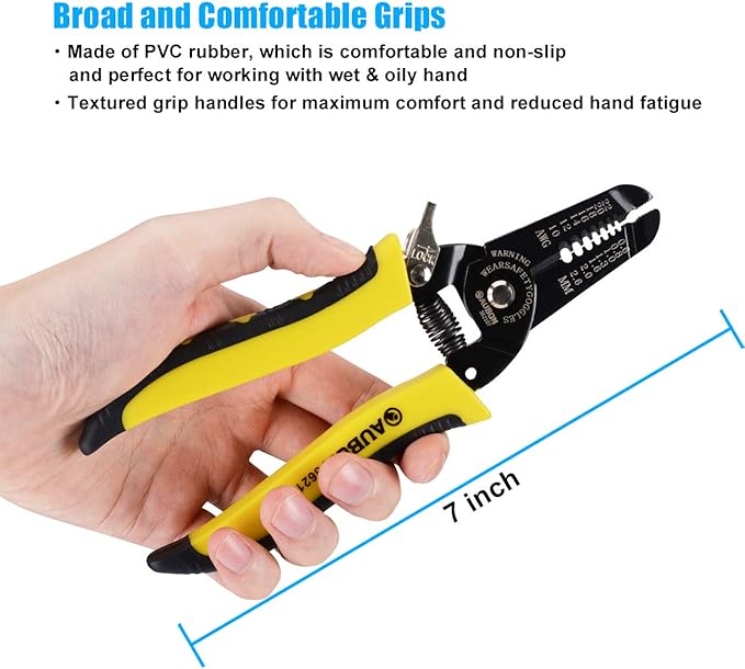 2-Pack 10-22 AWG Wire Stripper, Wire Cutter, Gauge Stripper, Wire Stripping Tool and Multifunctional Hand Tool,Professional Handle Design And Refined Craftsmanship