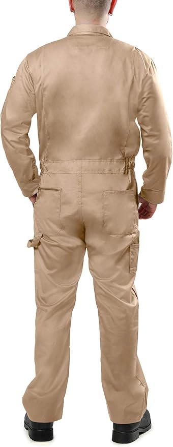 Kolossus Pro-Utility Cotton Blend Long Sleeve Coverall with Zippered Frontal Pockets