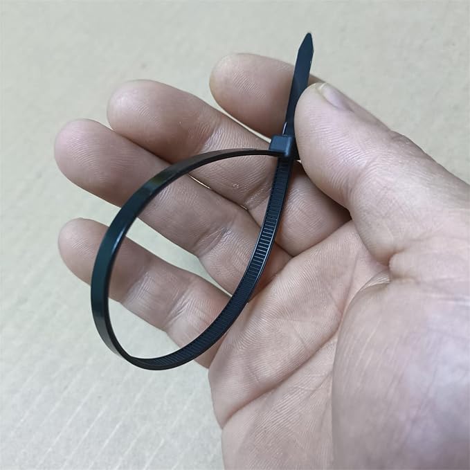 1000 pcs 6 inch Black Nylon Self-Locking Cable Ties, UV Resistant, 40 LBS Tensile Strength