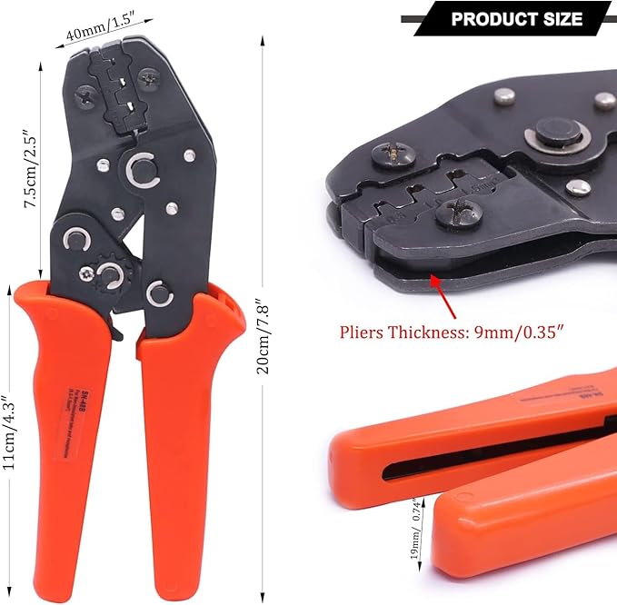 Twidec/Wire Crimping Pliers 26-16AMG Wire Crimping Tools with Ratchet,Manual Crimp Fold Tool For Open Barrel Terminal Connectors, Electrical Crimping Tool SN-48B