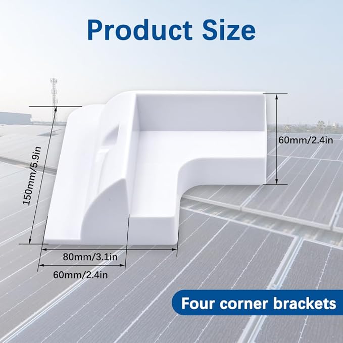4pcs Solar Panel Mounting Brackets Kit, Dill-Free, UV Resistant, for RV, Truck, Camper, Boat (4 pcs Corner mounting Brackets, White)
