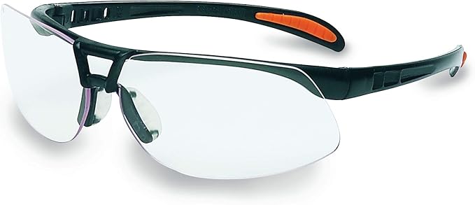 Honeywell Uvex by Protégé Safety Glasses, Metallic Black Frame with Clear Lens & Ultra-Dura Anti-Scratch Hardcoat (S4200-H5)