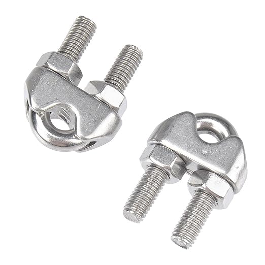 YAMASO 10PCS 1/4 Inches M6 Stainless Steel Wire Rope Cable Clip Clamp