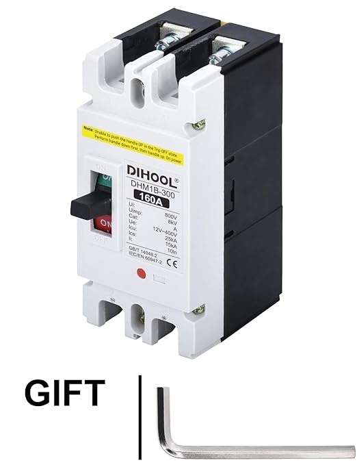 DIHOOL Main 160 Amp DC Circuit Breaker, 500V Battery Disconnect Switch, Master Switch for Car RV Marine Boat Power Station