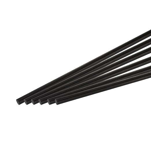 MECCANIXITY Carbon Fiber Rod, 6mm x 400mm Carbon Rod Bar for RC Plane DIY Craft Kite Wing Tube Quadcopter Arm Repair Pack of 10