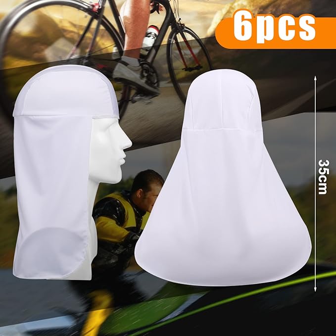Sintege 6 Pieces Hard Hat Sun Shade Cooling Skull Cap Sun Neck Protector Quick Dry Neck Shade for Women Men