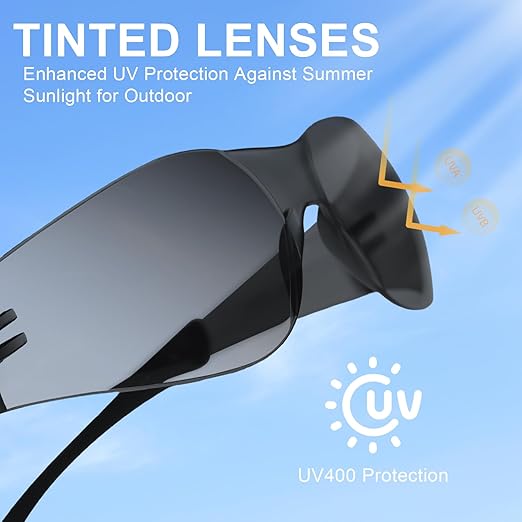 ANSI Z87.1 Safety Glasses Men Women 36 pack(18pack clear safety glasses+18pack safety sunglasses) Scratch & Impact Resistant eye protection glasses for Construction, Outdoor Sports & Work