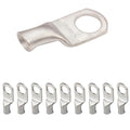 SELTERM 10pcs 8 AWG-3/8" Stud Tinned Copper Wire Lugs, Heavy Duty Battery Cable Ends,8 Gauge Ring Terminals, UL Battery Lugs Marine Grade Copper Eyelets Electrical Battery Terminal Connectors