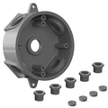 Weatherproof Round Electrical Outlet Box, 5 Hole-1/2 or 3/4 inElectrical Outlet Box for Engineered Solutions, UL Listed, Gray