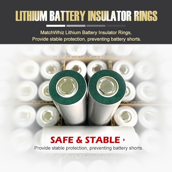 550PCS 18650 Lithium Battery Insulator Rings, Highland Barley Paper with Adhesive Backing, Hollow Paper Pad Electrical Insulation Ring, Green