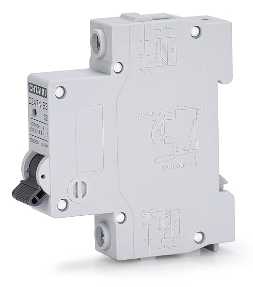 AC Miniature Circuit Breaker, 63 Amp 120V/240V 1 Pole DIN Rail Mount Circuit Breaker, Thermal Magnetic Trip, Solar AC Disconnect Switch MCB C63