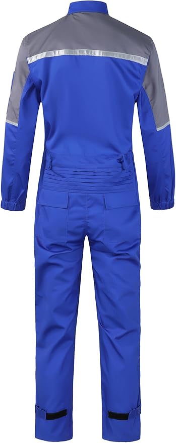 Mens Reflective Coverall Work Mechanics Coverall Work Suit Hi Vis Jumpsuit Bicolor Overalls