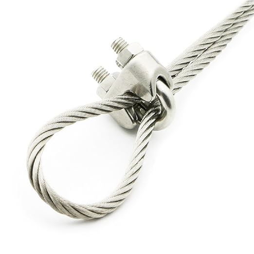 Luomorgo M2 1/16" Wire Rope Cable Clip Clamp 304 Stainless Steel Saddle Clamp Cable 12PCS