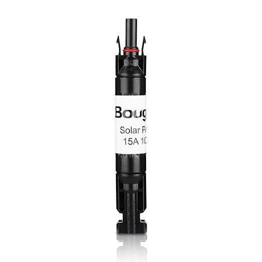 BougeRV 15A Solar Fuse Holder Inline, PV Inline Fuse Holder 15 Amp for Solar Panel and Solar Controller, Waterproof Solar Connector, Solar Surge Protection Device (Pack of 2)