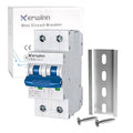 Miniature Circuit Breaker 1000V DC Circuit Breaker 2 Pole 40Amp Smart Circuit Breaker,DC Disconnect Switch DIN Rail Mount for Marine Power Systems, Solar photovoltaic Systems (C40A)