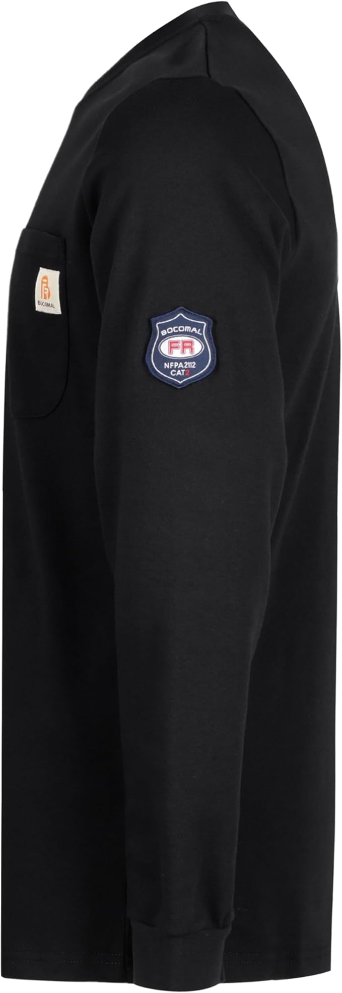 BOCOMAL FR Shirts Crewneck 7oz Midweight Flame Resistant Clothing NFPA2112 CAT2 Men's Fire Retardant Work Shirt