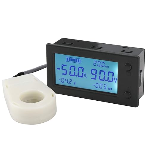 DROK Voltage Amp Meter DC, Battery Monitor DC 0-300V 200A, Ammeter Voltmeter for Solar System Setup Power Energy Capacity Volt Current Detector Panel with Hall Sensor