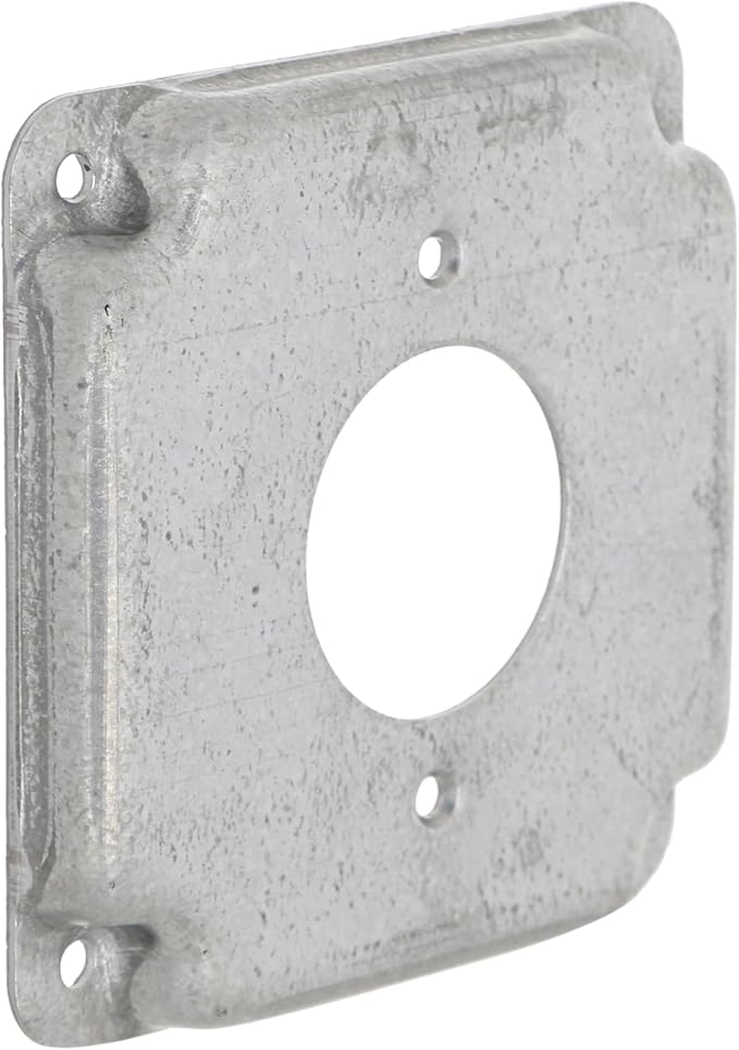 Hubbell-Raco 812C 20A Receptacle 1.594-Inch Diameter 4-Inch Square Exposed Work Cover